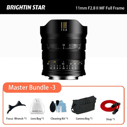 Brightin Star 11mm F2.8 II Markii Full Frame 182 Ultra Wide Angle Fisheye MF Manual Lens for Sony E Nikon Z Canon EOS R Sigma L