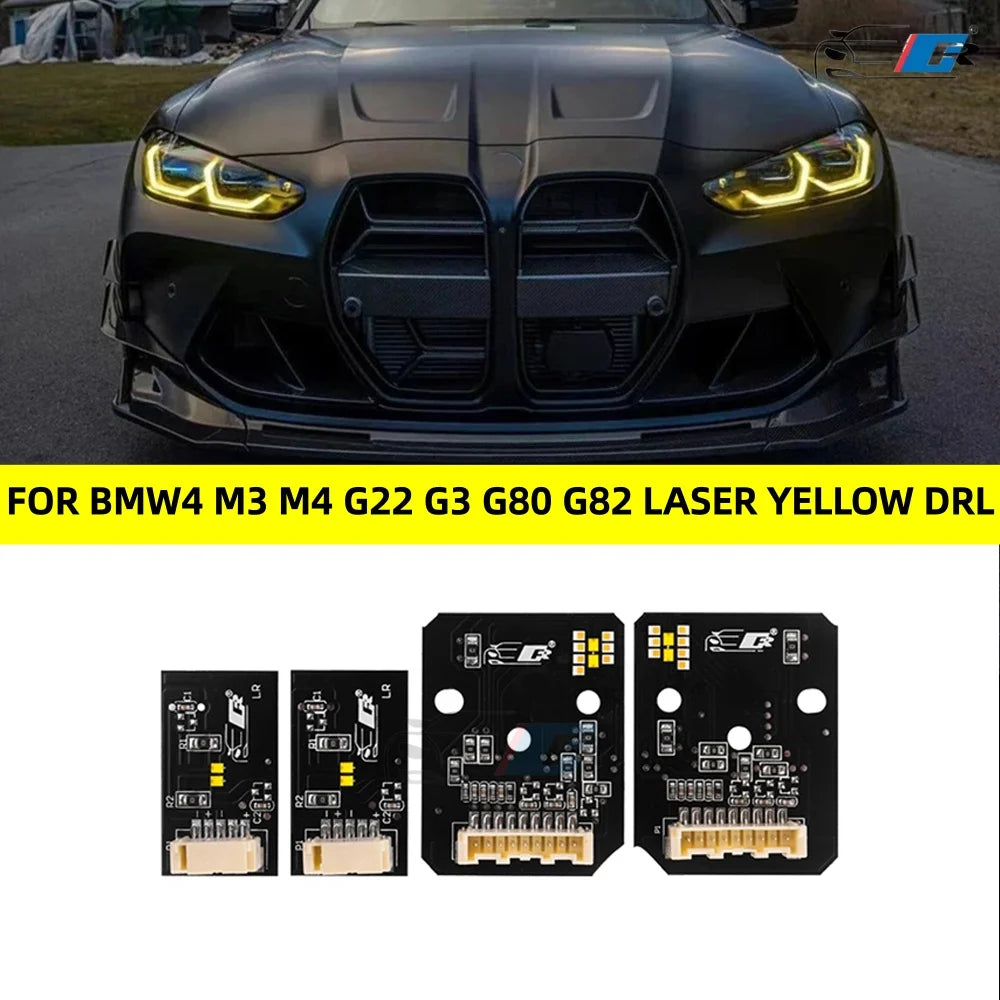 Yellow Angel Eye DRL LED Boards For BMW 4 Series G22 G23 G26 G80 G82 M3 M4 420I LED Laser Headlight Daytime Running Light