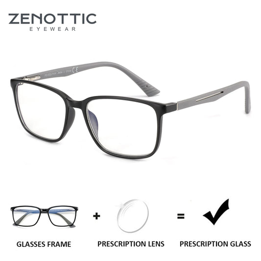 ZENOTTIC 2026 Square Prescription Glasses Ultra Light Eyewear Frame Fashion Optical Myopia Blue Light Prescription Eyeglasses