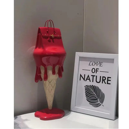 Melting Ice Cream Bag Statue Art Angel Figurine Luxury Decoration Sculpture For Home Living Room Desk Accessories