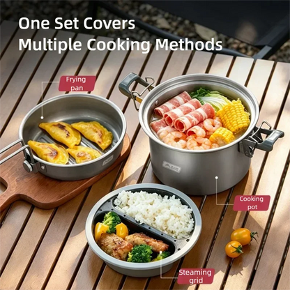 BISINNA Micro Pressure Cooker Portable Multi-functional Outdoor Cooking Set for Camping Backpacking Travel Picnic