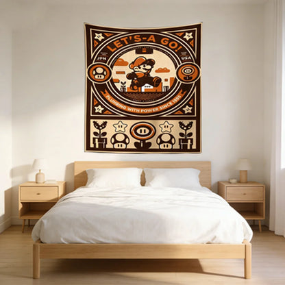Mario Brothers Anime Tapestry Japanese Retro Style Bedroom Decor Background Cloth for Room Decoration