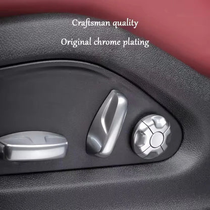 For Porsche Panamera 971 Cayenne 911 992 92A Taycan Y1A 2022-2025 Car 14 18 Way Seat Adjustment Button Cover Sequin Trim Sticker