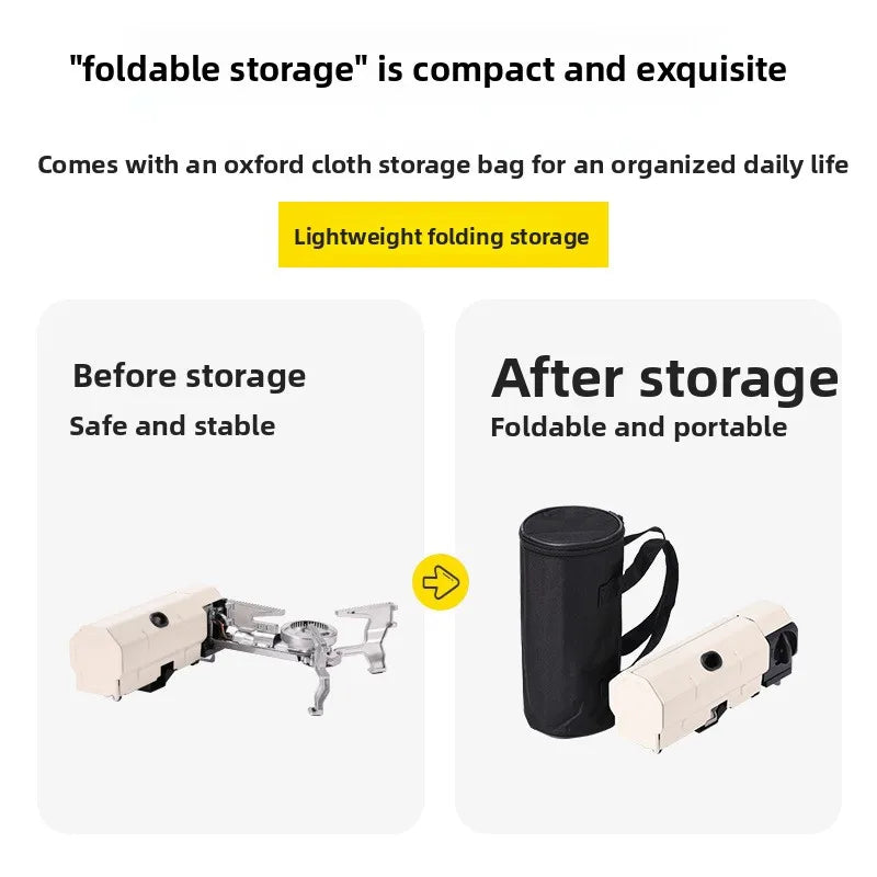 Portable Windproof Cassette Stove, High Power Outdoor Gas Burner for Camping Picnic BBQ Home Kitchen Cooking
