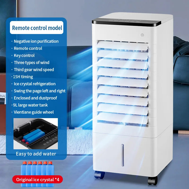 High-end Cooling Fan For Home And Car Use, Smart Vertical Circulating Air Cooler With Voice Remote Control