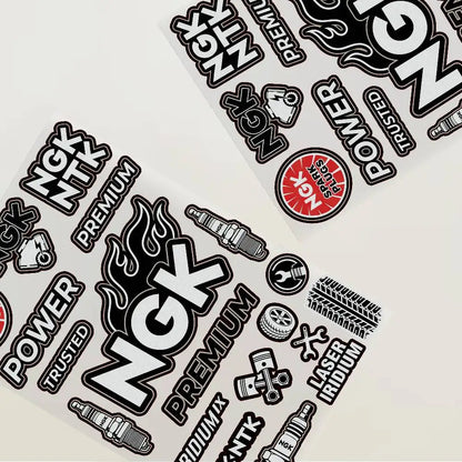 For NGK Motorcycle Reflective Decal Safety Sticker for Helmet Car Bike Durable Self-Adhesive  Gift for Rider