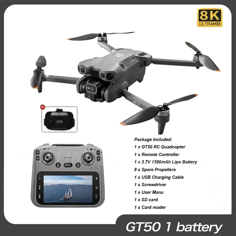 2026 NEW Original GT50 PRO RC Drone 8K HD Dual Cameras WiFi GPS 20mins Flight Aerial Photography Quadcopter Remote Control Toys