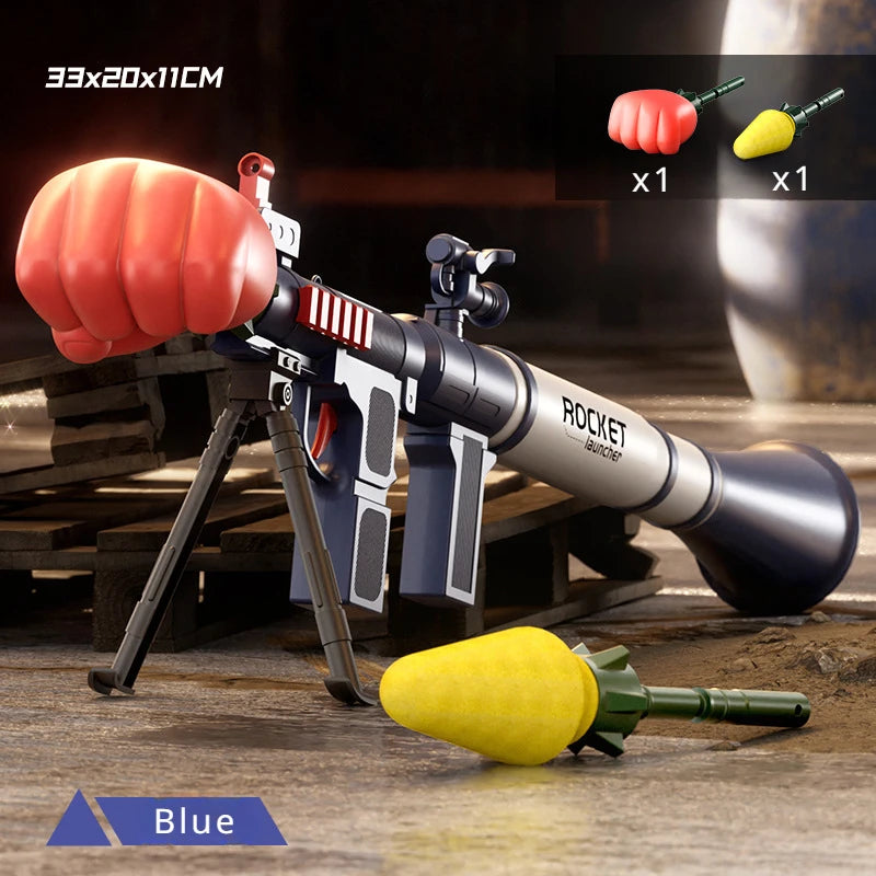 New RPG Fist Rocket Launcher Toy Gun Manual Air Shooting Grenade Firing Toy for Adults Outdoor Games