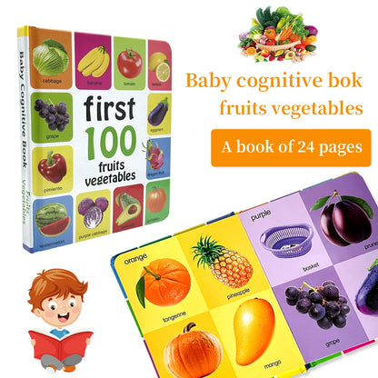 1-100 Fruits Vegetables Book Libros Manga Anime Coloring Books Preschool Learning Improves Children's Identification Skills Gift
