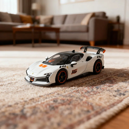 1:64 Diecast Alloy Supercar Model SF90-Style High-Simulation Mini Vehicle New Arrival Collectible Display Gift Toy