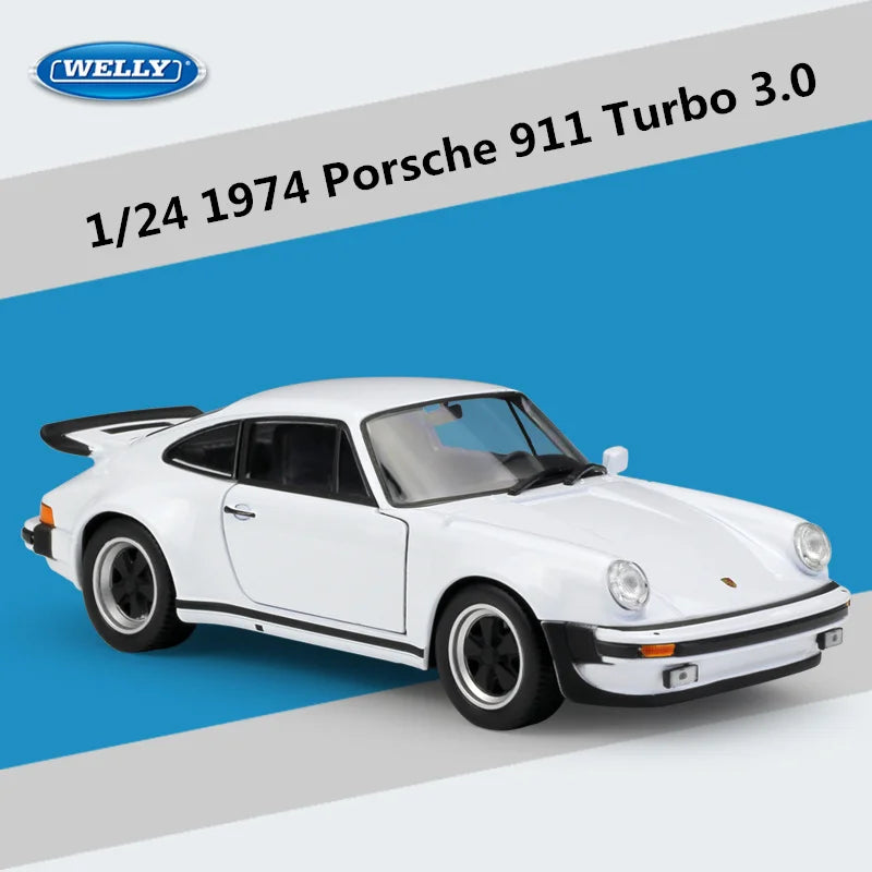 WELLY 1:24 1971 Porsche 911 Turbo 3.0 Alloy Sports Car Model Diecasts Metal Classic Vehicles Car Model High Simulation Kids Gift
