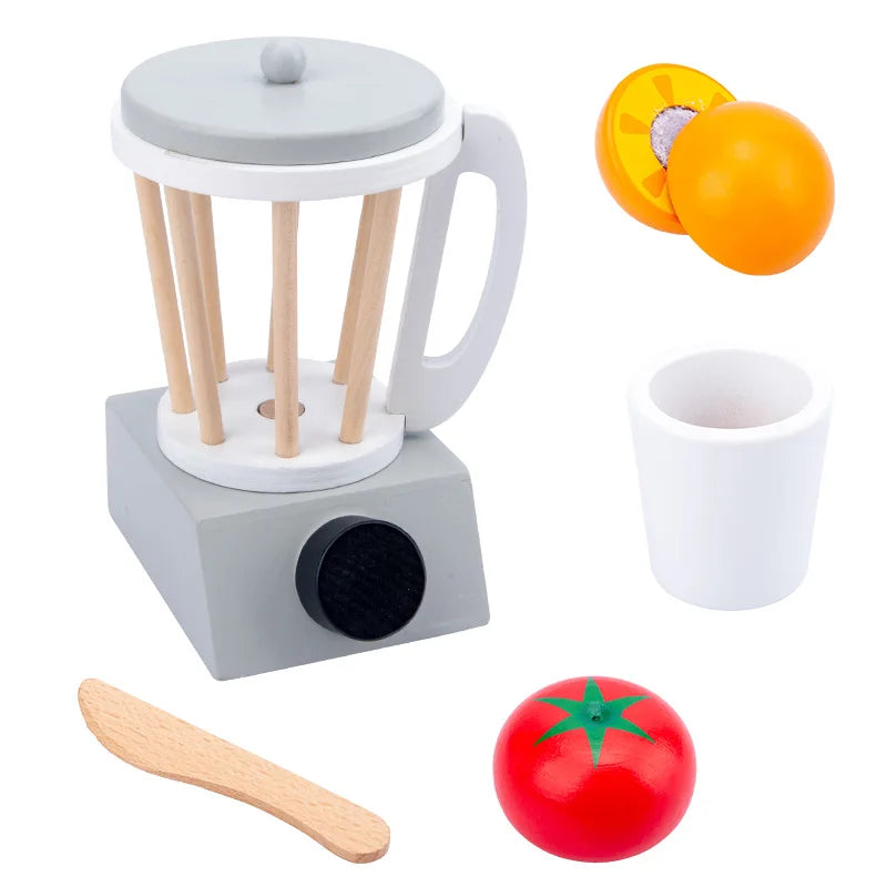 Simulation Wooden Coffee Machine Toaster Machine Food Mixer Wooden Kitchen Pretend Play Toy Baby Early Learning Educational Toys