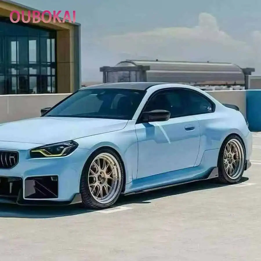 For BMW M2 G87 2022+ Carbon Fiber Side Skirt Side bumper Splitters Side skirts Cupwings Apron Side panel AD Car auto parts