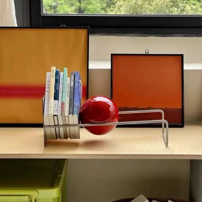 Modern Freestanding Bookshelf, Stainless Steel Display Shelf and Storage Rack for Living Room Home Office