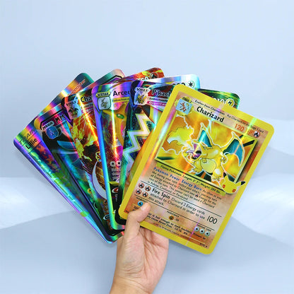XXL Big Shiny Cards Pack Folder Oversized Jumbo Letters Binder French Charizard Zipper Album Storage Giant Card Sleeves