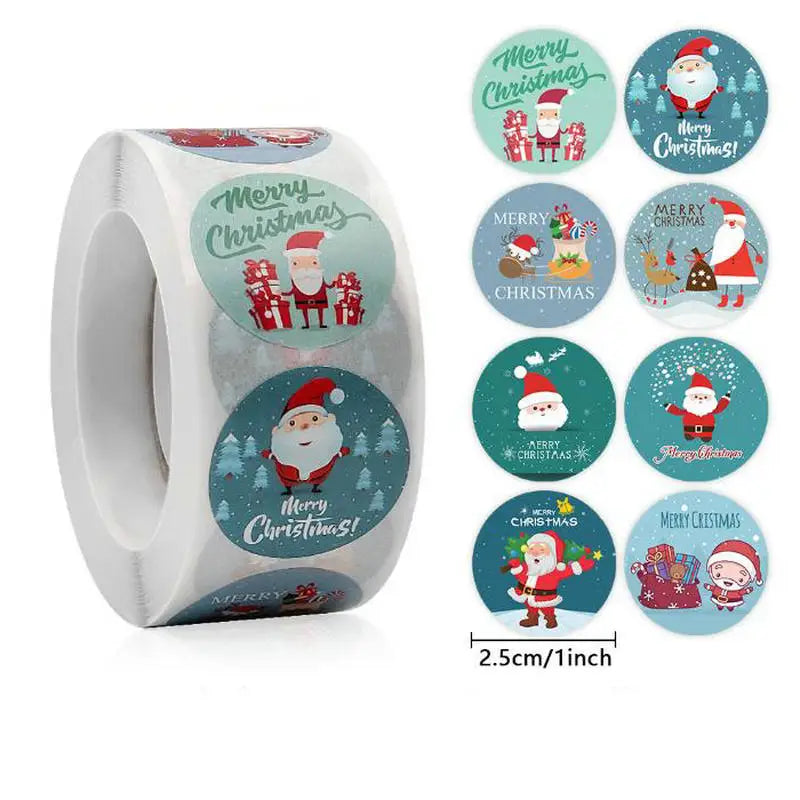 Christmas gift stickers decorative sealing sticker Merry Christmas Reward Self-adhesive labels  Day party