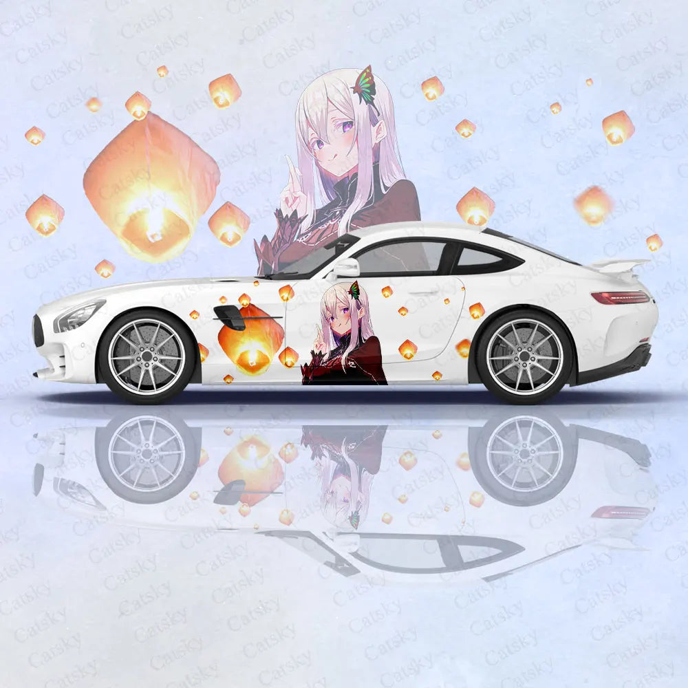 Echidna (ReZero) Car Body Stickers Anime Itasha Car Side Decal Sticker Car Body Sticker Car Body Decoration Stickers