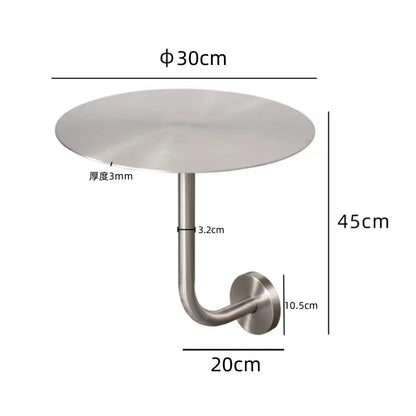 Wall Mounted Floating round Table Stainless Steel Space Saving for Small Living Room Bedroom Coffee Shop Dining Table Design