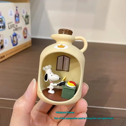 6pcs Anime Figure Dog Miniature Life Scene In Bottle Blind Box Cute Figurine Desktop Decoration Kids Toy Surprise Gift For Fans