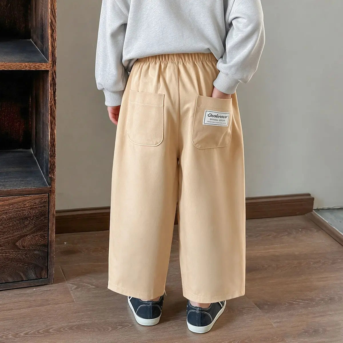 1 Piece Children's Spring Autumn Trousers Boys Girls Straight Pants Casual Trousers