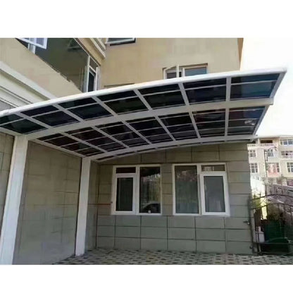 Modern Outdoor Aluminium Carport 2-Car Parking Waterproof Polycarbonate Flat Roof Sleek Metal Design Outdoor Parking Garage Shed