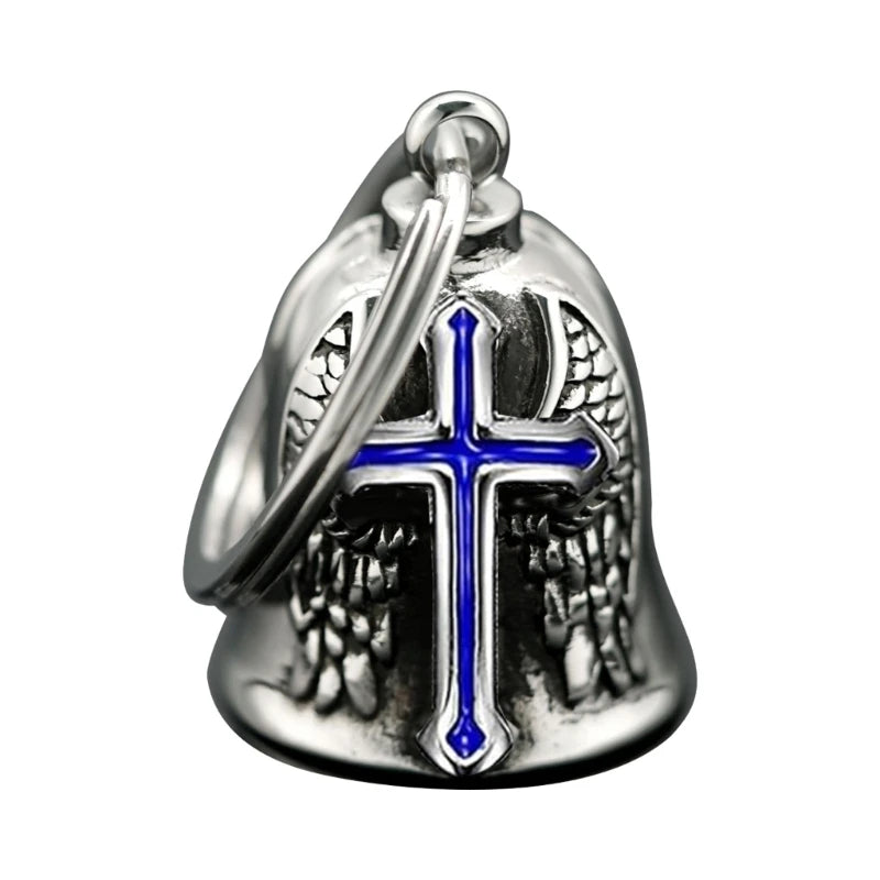 Guardian Bell Motorcycle Bells, Stainless Steel Motorcycle Bell Lucky Charm, Motorcycle Bell Hanger, Chrome for Motorc