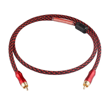 YYAUDIO 6N OFC 75ohm Hifi Digital Coaxial Audio Video Rca Cable Hi-end RCA to RCA Male Subwoofer Audio Cable Speaker Subwoofer