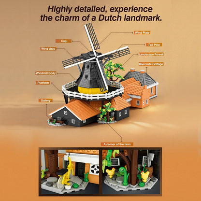 4801PCS Kids Building Blocks Windmills Toy MOC Dutch Windmill House View Model Toys for Children Gift Sets