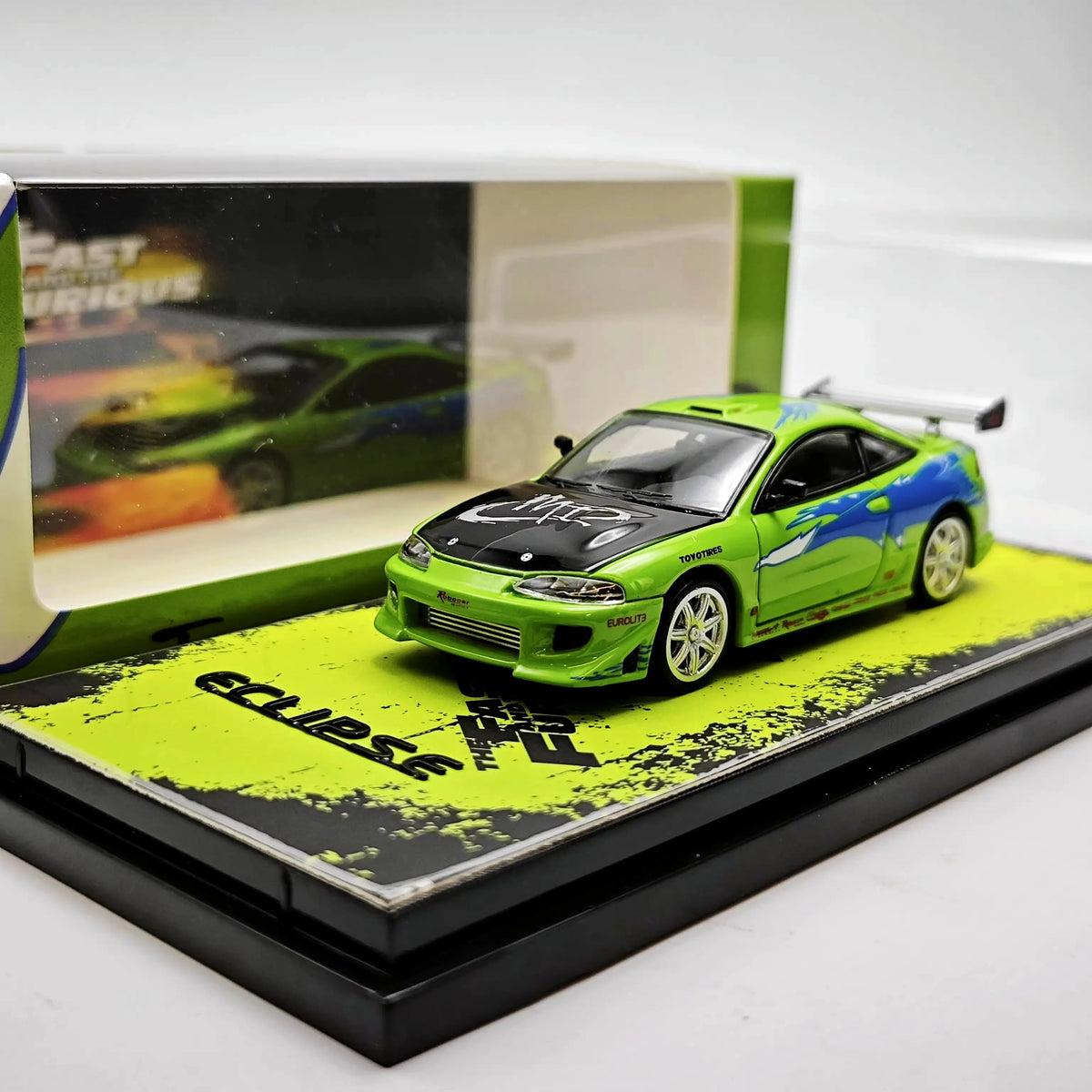 Transcend Model 1:64 Mitsubishi Eclipse Paul Walker Brians Ride Alloy Diecast Model Car Collectible Gift