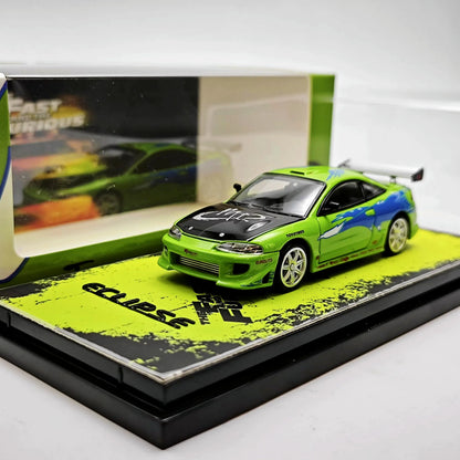 Transcend Model 1:64 Mitsubishi Eclipse Paul Walker Brians Ride Alloy Diecast Model Car Collectible Gift