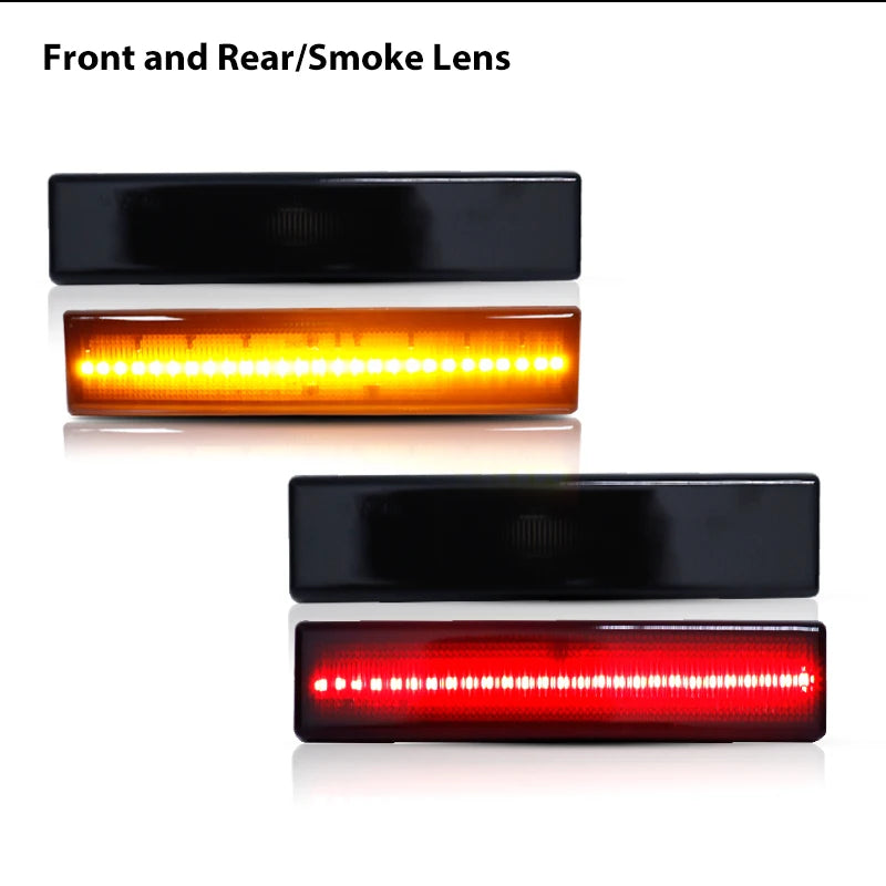 Car Front Amber Rear Red LED Car Bumper Side Marker Indicator Light Fender Flare Light For 1986-1992 Toyota Supra MK3 A70