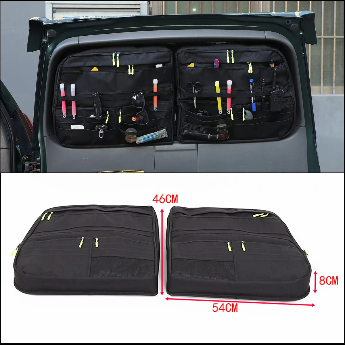 Zinky Oxford Cloth 2 Pcs Car Trunk Tailgate Window Storage Bag Organizer For Toyota Land Cruiser Prado J120 FJ150 150 2003-2017
