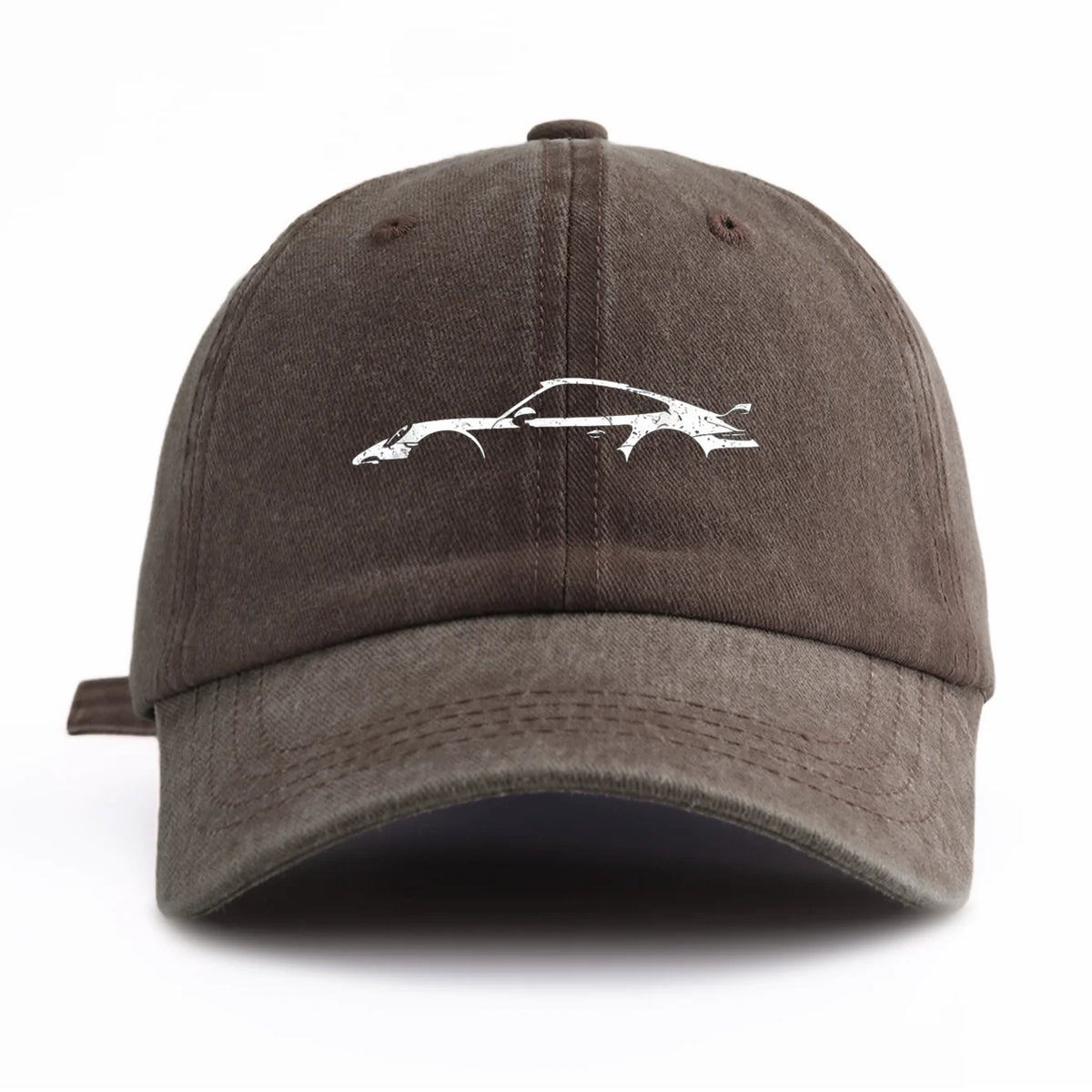 1pc car Print Washed Baseball Cap for Adults,  Minimalist Retro Style Casual Soft Adjustable Dad Hat, Perfect As Gift