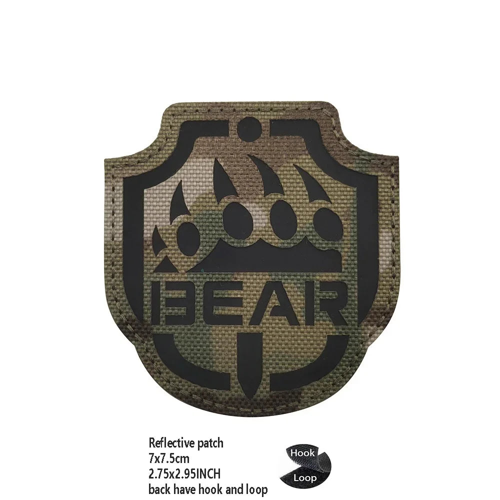 PVC Rubber Patch USEC Team Badge BEAR Magic Armband IR Reflective Tactical Morale Backpack Hook and Loop Patches for Clothing