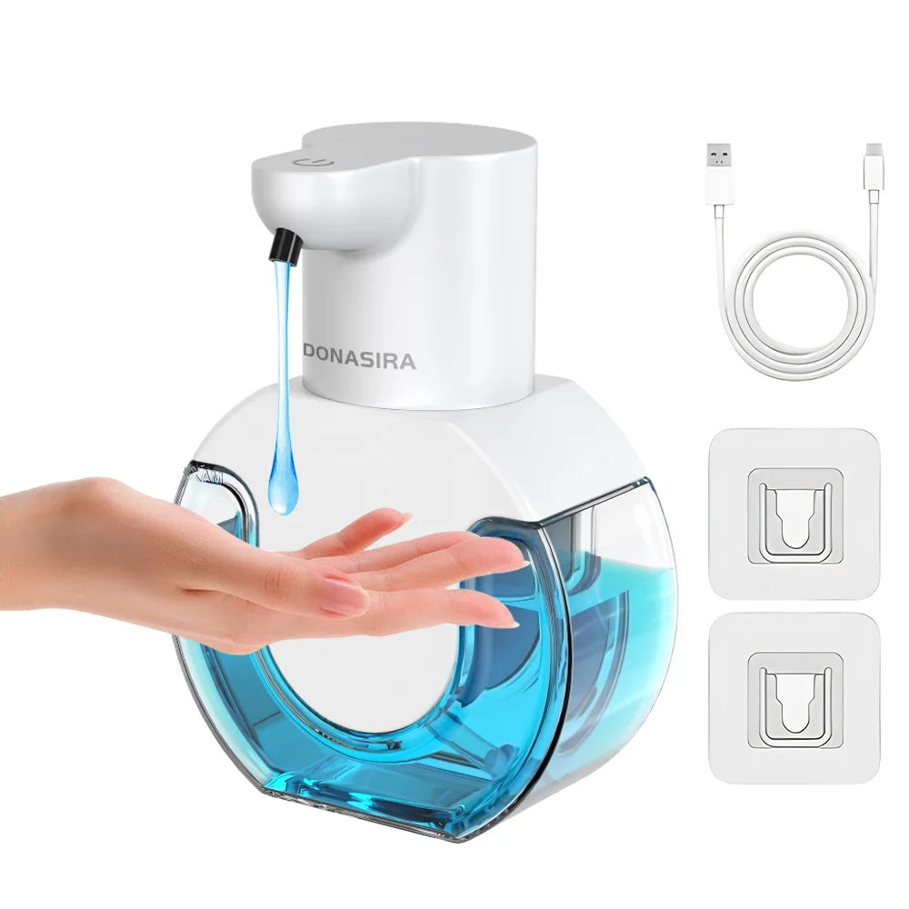 420ML P10 Large Capacity Light Display Desktop Or Wall-Mounted Waterproof USB Rechargeable Automatic Smart Sensor Soap Dispenser