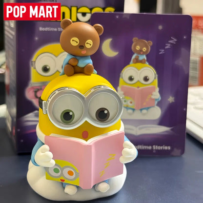 Original POP MART Minions Bedtime Stories By Bob And Tim Series Blind Box Anime Figure Mystery Box Desktop Toy Surprise Fan Gift