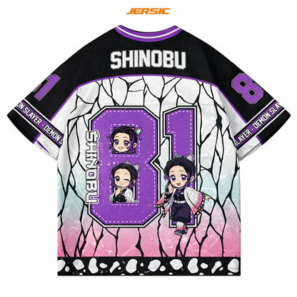New 2026 "Devil Killer Shinobu Kocho V-neck Children/Adult Quick Drying T-shirt, Suitable for Daily and Training Wear