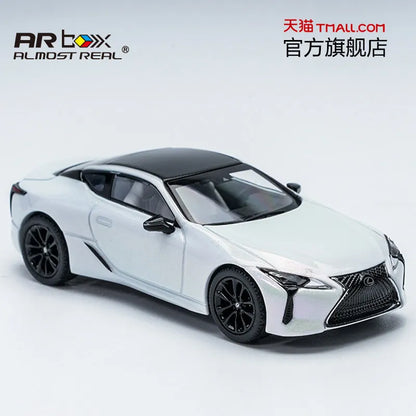 AR BOX 1:64 2018 Lexus LC500 White Nova Glass Flake Diecast Model Car.