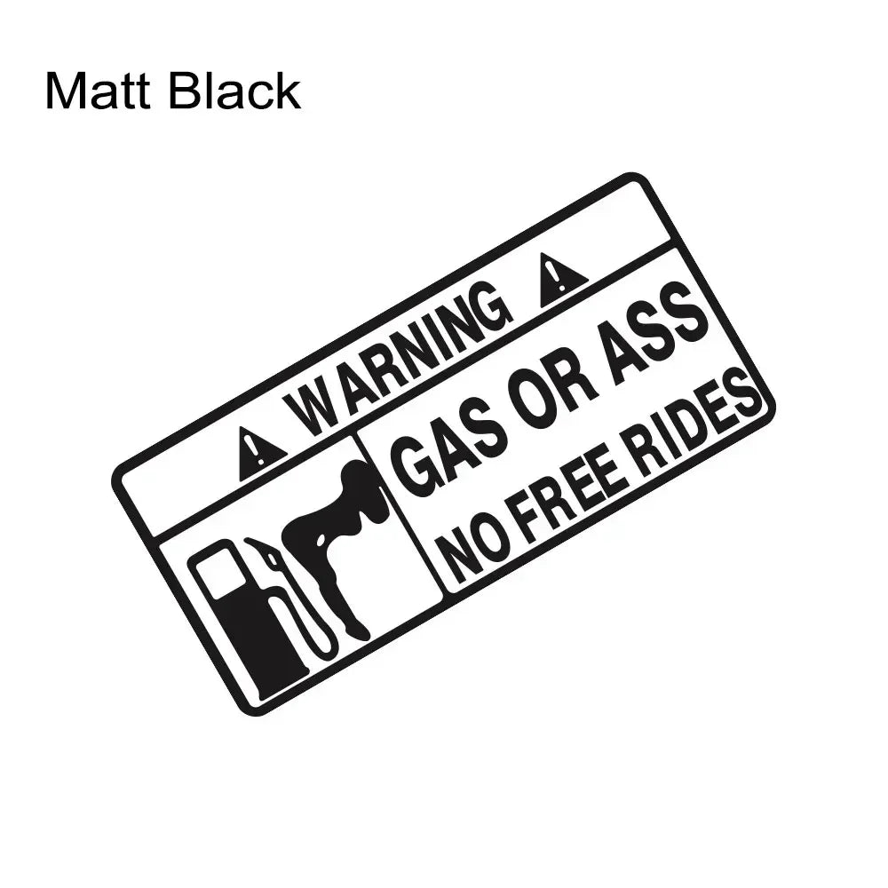 15x7cm Gas or Ass Car Sticker Window Windshield Creative Free Ride Vinyl Decals for Truck Motorcycle Vans Pickup Fuel Tank Decal