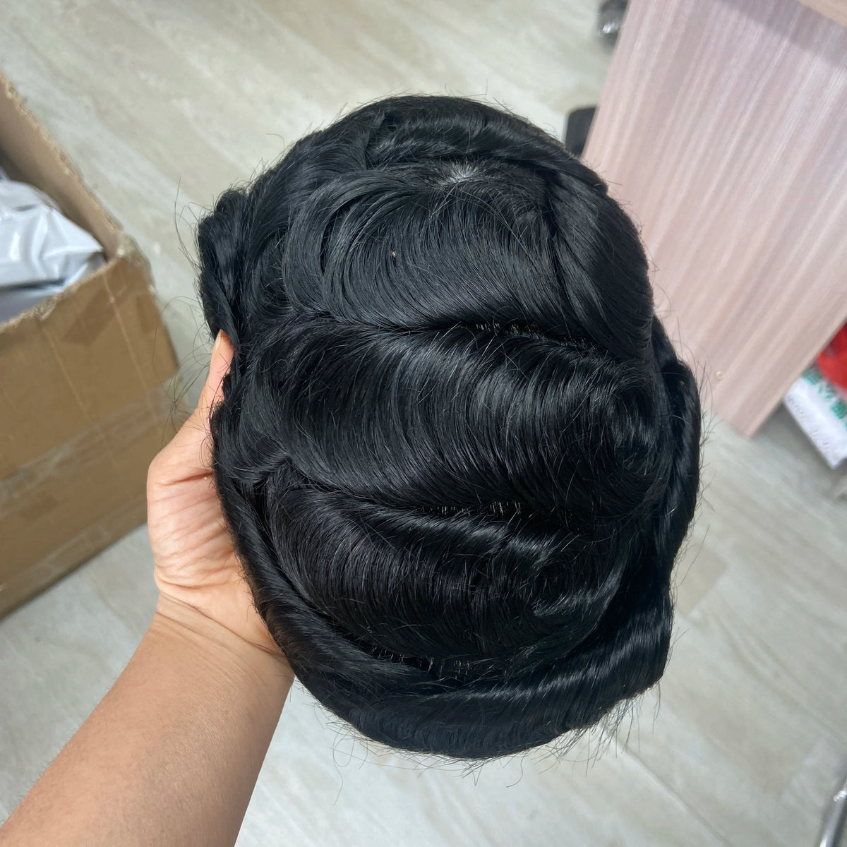 Men Wig Human Hair Toupee Fine Mono Male Wig 130% Density Durable Hair Prosthesis Toupee Men 6" Hair Replacement System For Men