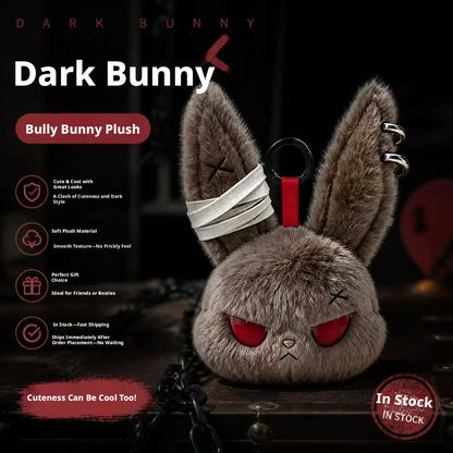 HOT Gothic Bunny Plush Keychain RabbitBag Charm with Bandage Desian Kawaii Key Ring Pendant Car Bag Ornament Halloween gifts