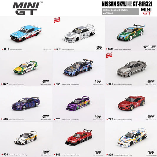 MINIGT 1/64 Nissan Silvia (S15) D-MAX #70 D-MAX Racing 2023 GT500 GT-R (R32) NISMO GT3 Cars Alloy Diecast Metal Model