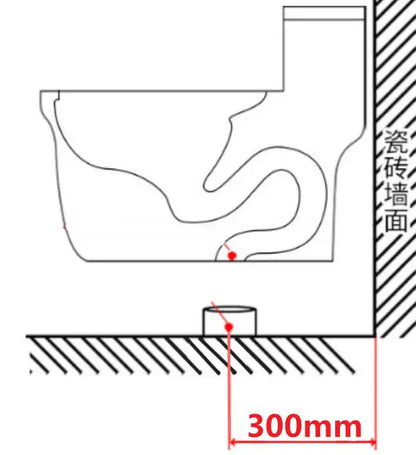 Round Egg-shaped One-piece Siphon Toilet, Large Pipe and Large Diameter Color Integrated Deodorant Toilet Pit Spacing 300mm