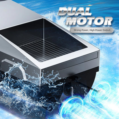 Cyberpunk High-Speed RC Boat 2.4GHz Waterproof Dual Motor Rechargeable Battery for Pools Lakes Boys Kids Adults Birthday Gift