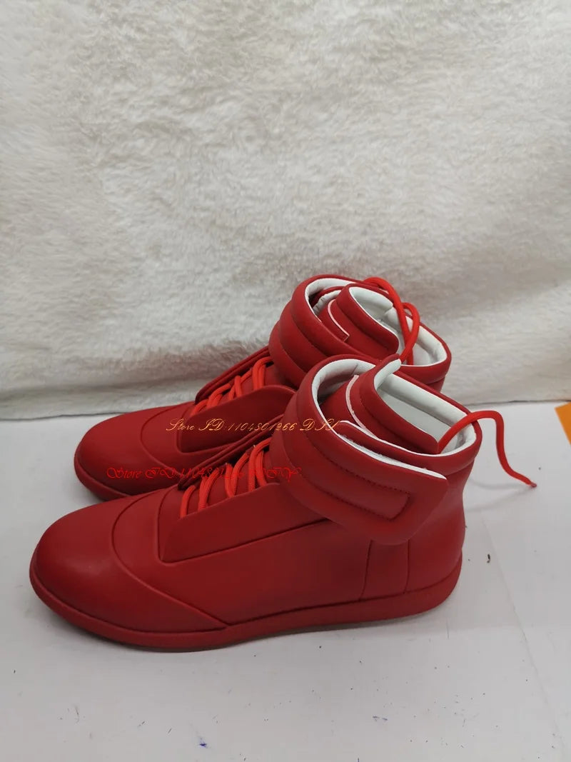 Real Picture Leather Street Style Men's Casual Shoes High Top Sneakers Man Boots Outdoor Activity Zapatillas Hombre Chaussure