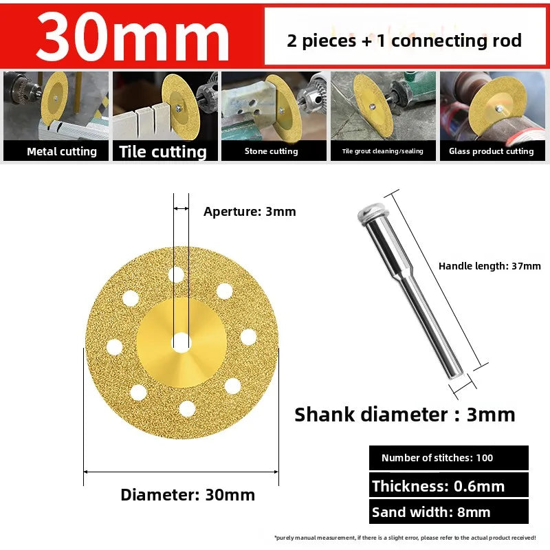 Tiling Cutting Small Slices Titanium-Coated Diamond Sand Small Saw Blades Stone Ceramic Jade Joint Cleaning and Grinding Sheets