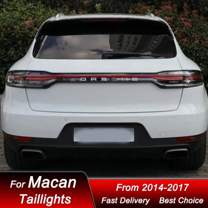 Hot styling Car through Tail Lights For Porsche Macan 14-17 new style full LED DRL tail lamp Dynamic Turn Signal Light Assembly
