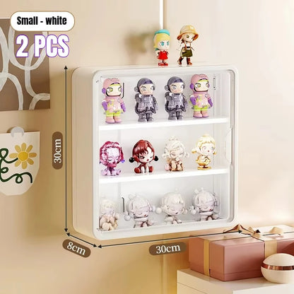 Wall Mounted Storage Box For Action Figures Magnetic Suction Display Rack Organizer for Blind Box Toy Dustproof Doll Storage Box