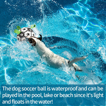 Dog Soccer Ball with Straps, Interactive Fetch & Tug Toy for Medium Dogs, Outdoor Herding & Water Toy