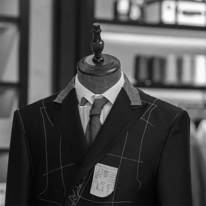 Stand Collar Men Blazer Pants Business Men's Wedding Suit Jacket Coat Trousers Waistcoat High Quality Slim Dress Set